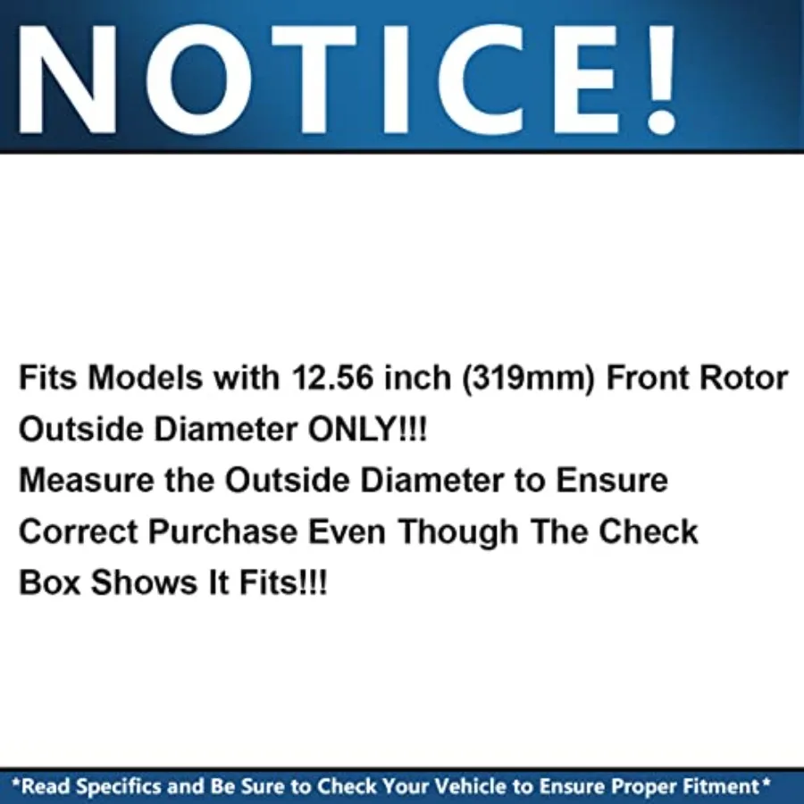 طقم فرامل أمامية مكون من 6 عروق لسيارة Toyota Tacoma 4Runner FJ Cruiser مع دوارات وسيراميك 12.56 وسادات باللون الأسود - قرص عالي الأداء #2