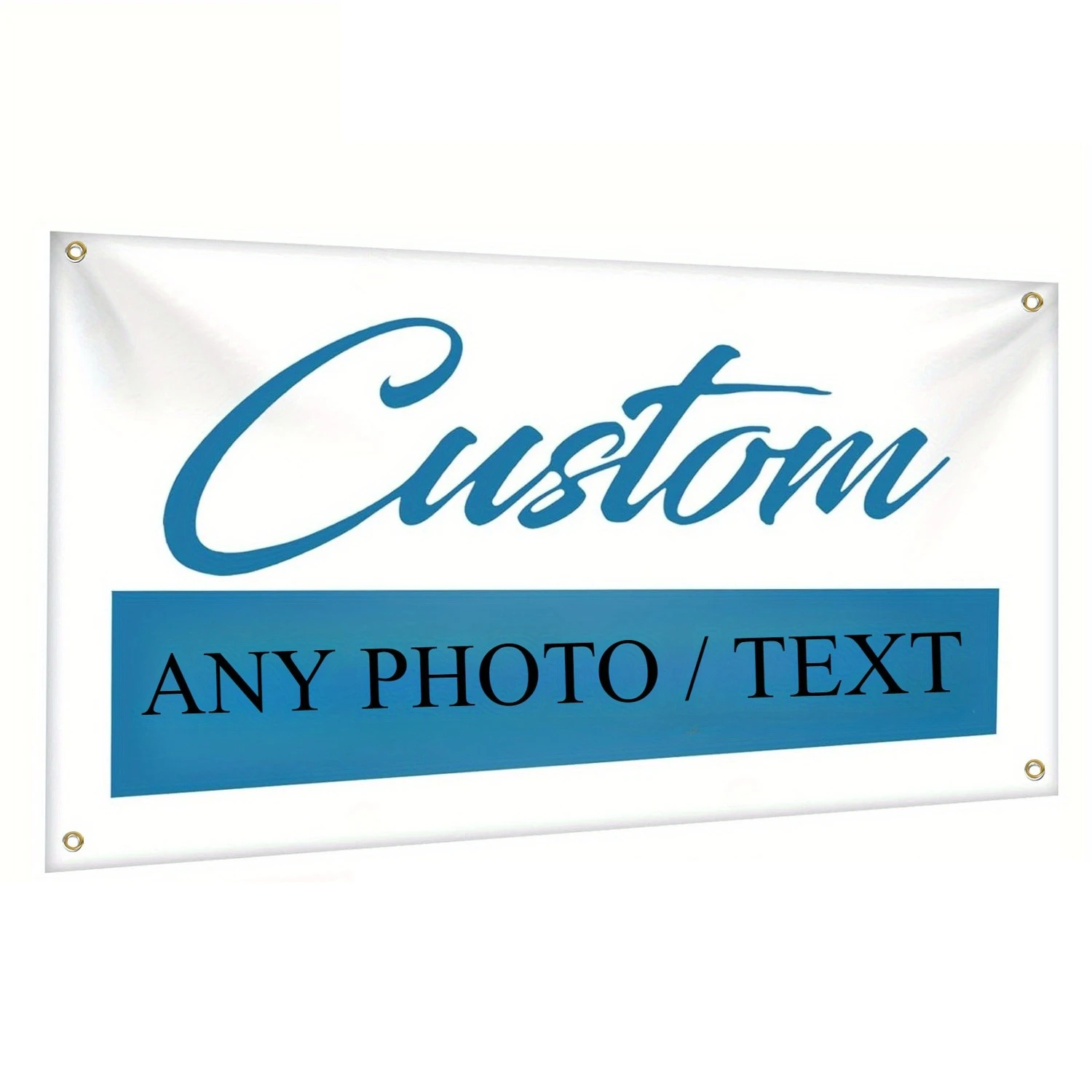 Image of 1 Stück 2D FLACHES Individuelles Polyester-Banner für Innen- & Außendekoration - mit 4 Metallösen, Viele Größen, Perfekt für Heimdekoration