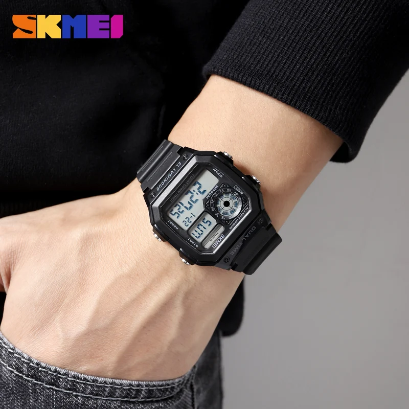 SKMEI Outddor Sports Digital Watch Led Light Countdown Dual Time Wateproof Luxury Brand Men\'s Watches Original Alarm Clock