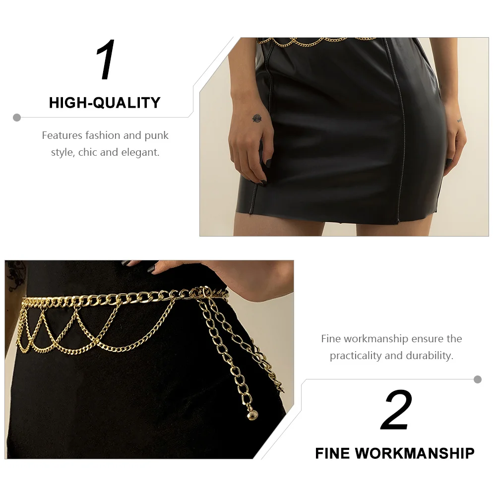 Corpo femminile in metallo a forma di U per donna Catena decorativa in vita per pantaloni Jeans Pantaloni Design con nappe Corpo in vita alla moda