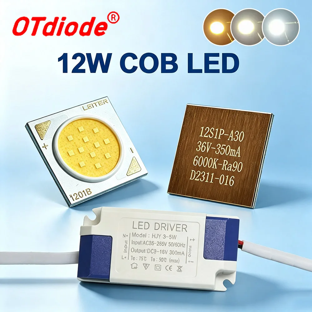 5-10pcs 7W 10W 12W High CRI90 Bridgelux COB LED CXA1304 Diode 1311 Cold Warm Neutral White Chip Add 8-12X1W Driver Power Supply