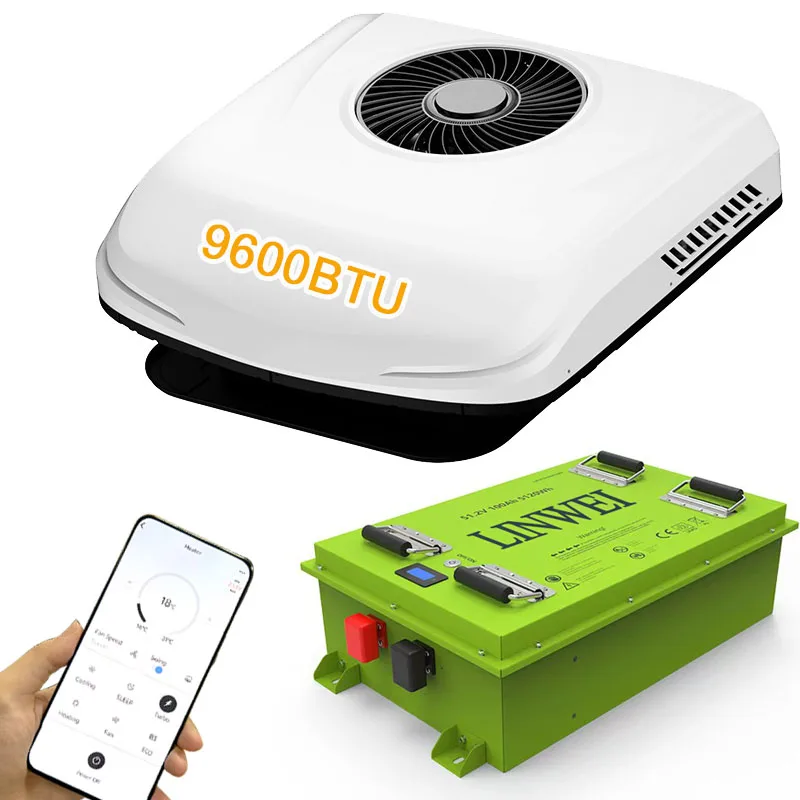 

Battery Powered 12V RV Air Conditioner Ceiling Unit 10,000 Btu RV Rooftop Electric Parking AC Unit For RV Motorhome Caravan