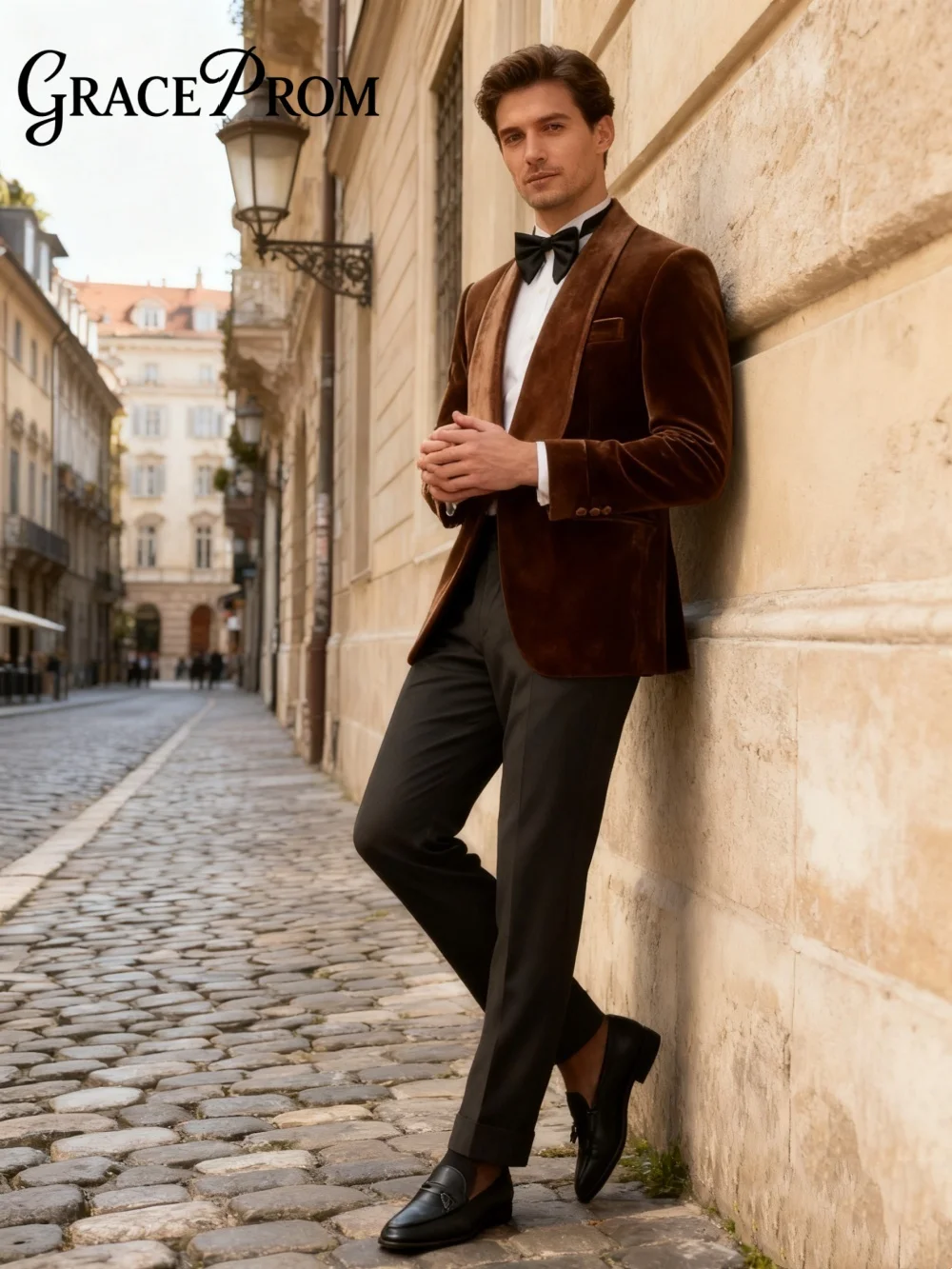 

Classic Shawl Lapel Men's Suit Set For Wedding 2026 Casual Smoking Suit 2PCS Men's Suit Set Including Jacket Pants Customized