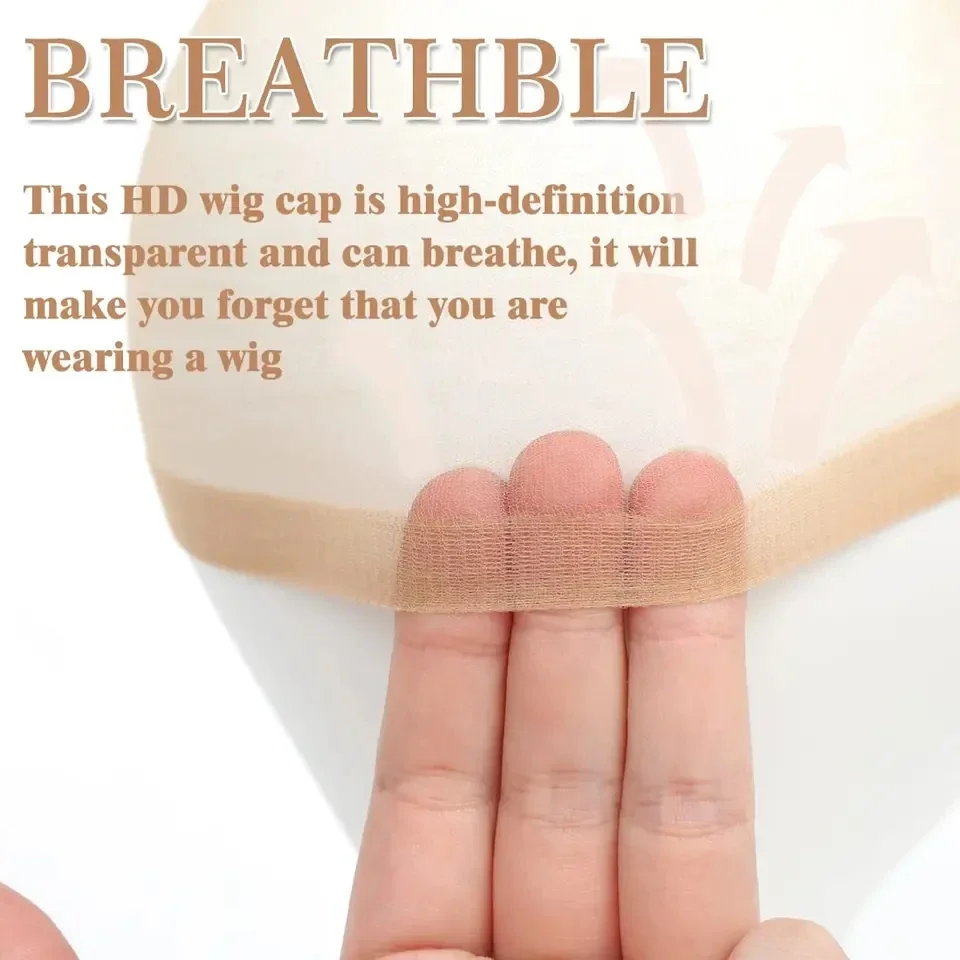 

10/20Pcs Invisible Stocking Wig Cap for Lace Front Wig High-elastic Stretchy Breathable Nylon Wig Caps Ultra-thin Sheer Wig Cap