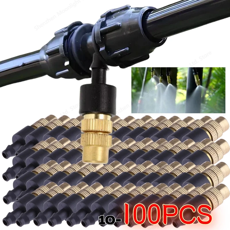 10-100pcs Adjustable Copper Mist Nozzle Garden Sprayer Nozzle Greenhouse Lawn Water Sprinkler Outdoor Garden Equipment