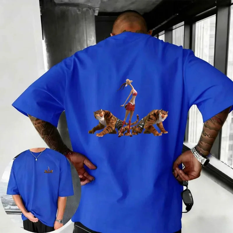 

2025-26 Summer Disney Zootopia Cartoon Hip Hop Pattern 100% Cotton Printed T-shirt New Animation Fashion Sports Men's T-shirt