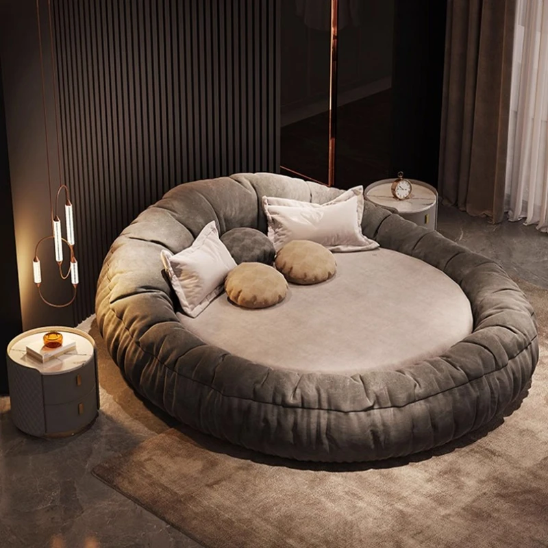 minimalist elegant double bed 220x220cm Modern Luxury design Round bed high-end comfortable letto matrimoniale Home Furniture