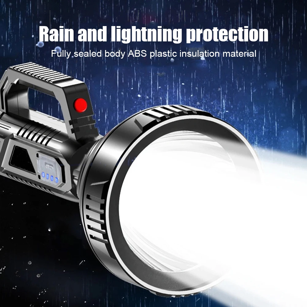 

3 Modes Flashlight Portable Handheld Spotlight USB Rechargeable Life Waterproof for Hiking Fishing Emergency LED Camping Lamp