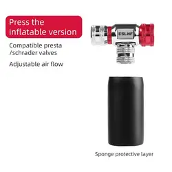 ESLNF Mini Bicycle CO2 Pump Portable Tire Inflator For Schrader Presta Adapter MTB Road Bike Aluminum Alloy Automatic Pum