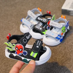 Disney sandali sportivi traspiranti estate cartone animato sandali Spiderman per ragazzi scarpe da spiaggia Casual carino suola morbida scarpe per bambini