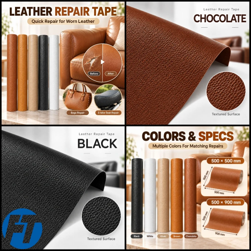FEITE Leather Repair Patch - Self Adhesive, Kit for Couches, Car Seats, Sofas, Handbags, and Furniture