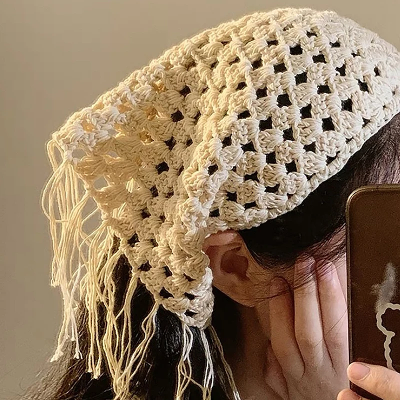 Hollow-Out Fringe Triangle Scarf For Women Spring Adjustable Layering Accessory Versatile Waist Hip Wrap Fashion