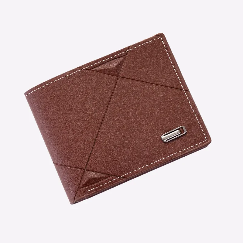 Cartera corta multitarjeta para hombre, monedero informal de moda, billetera fina de tres pliegues, Horizontal, suave, PU, novedad