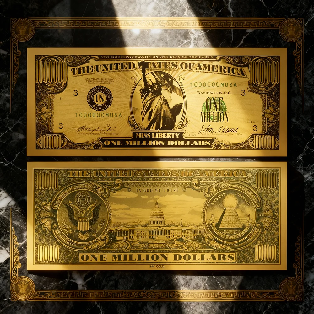 

10PCS Liberty One Million Dollars Bill Gold Banknotes America 250 Art Note USA Patriotic Decor Semiquincentennial 2026 Souvenir