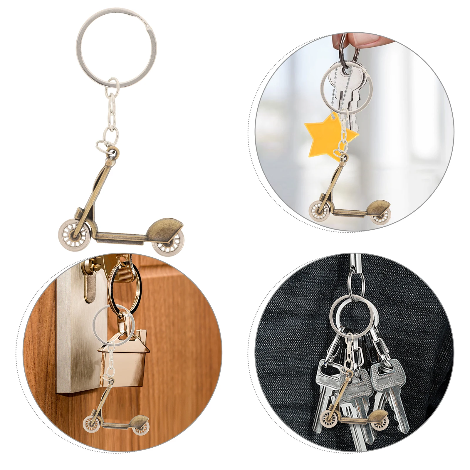 

Scooter Keychain Bag Hanging Metal Decorative Rings Car Zinc Alloy Cute Ornaments