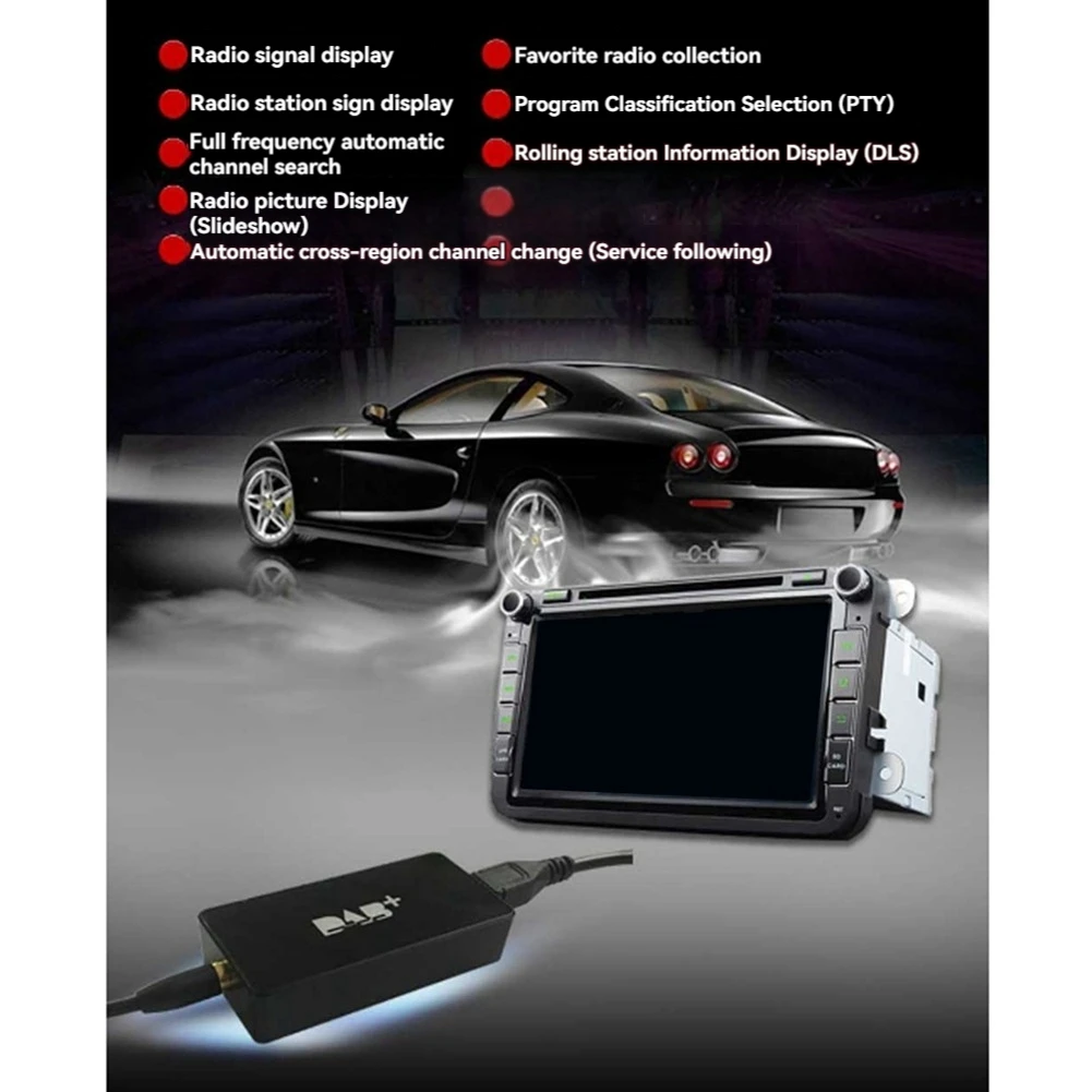 

Компактная антенна DAB+ для Android Автомобильный радиоприемник с USB-адаптером GPS Стерео DAB Приемник Плеер Автоматическое сканирование Поддержка Список каналов