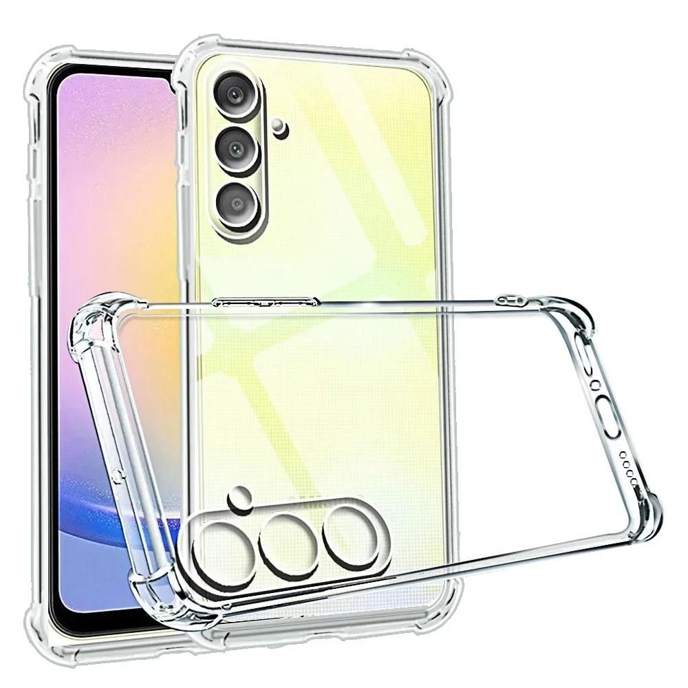 Shockproof Phone Case for Samsung Galaxy A55 A25 A35 A15 A54 A34 A14 5G A24 4G A05S A04S A53 A33 A23 A13 Transparent Back Cover