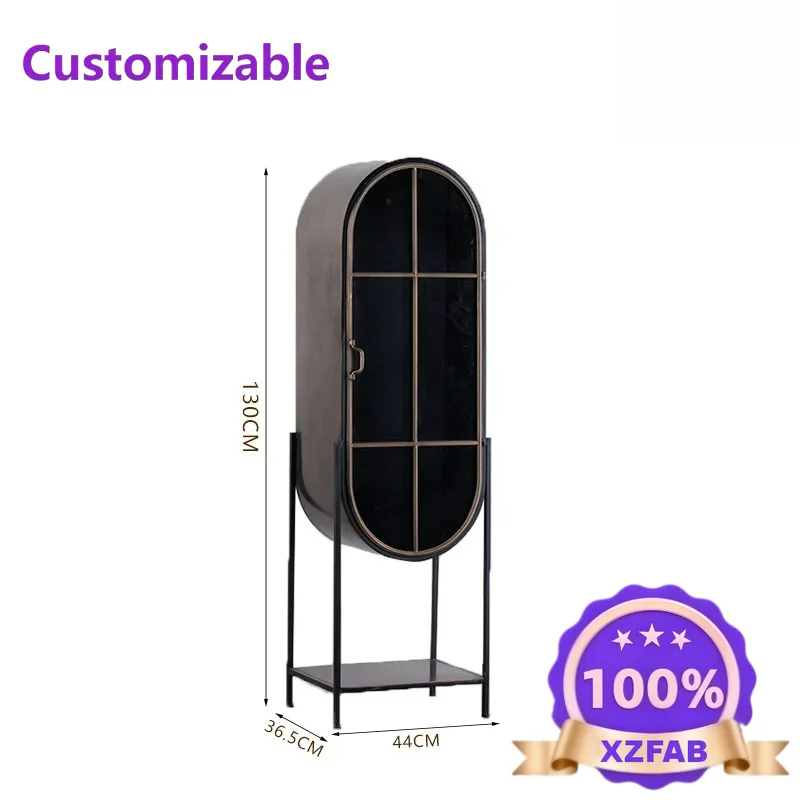 Factory Direct 2026 American light luxury floor wrought iron wine cabinet, living room ultra-thin corridor aisle decorative