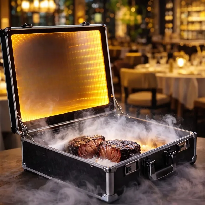 Plastic Metal Abyss Style Suitcase 3-Bottle  Bottle Presenter for Bar