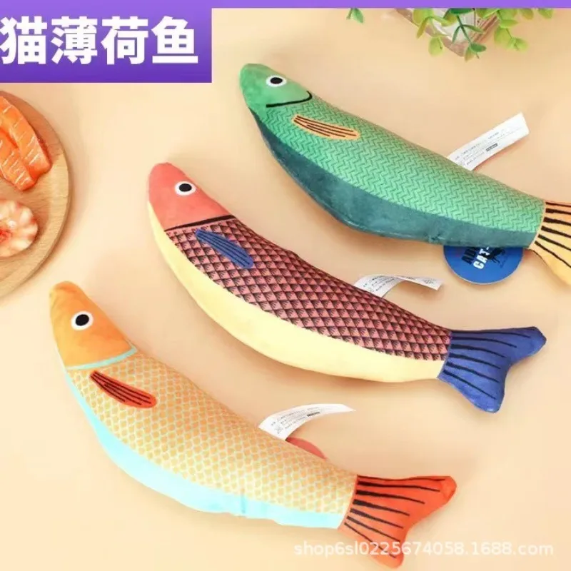 Cat Toy Catnip 3D Simulation Fish Goldfish Kitten Toys Pillowfish Interactive Sounding Chew Bite Plush Supplies