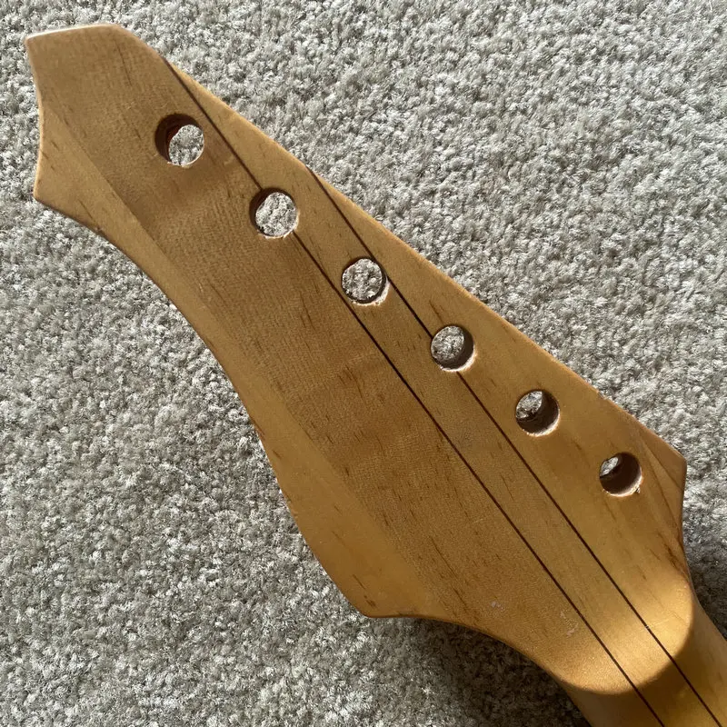 FN214 Custom OEM Order 6 String Electric Guitar Neck 5 Ply Maple+Rosewood Neck 22 Frets Semi Finishing for DIY Replace Tremolo
