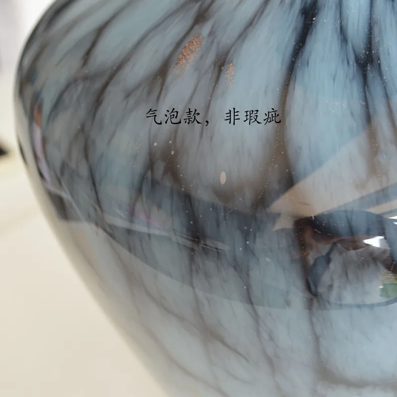 홈 새로운 중국 스타일, 고전적인 에나멜 블루 튀긴 유리 장식품, 장식 수공예품 데스크탑 꽃병