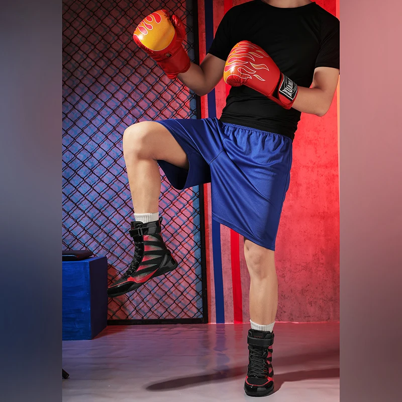 Boxing Shoe Men Professional Breathable Teenagers Beginners Training Wrestling Shoes Fighting Sanda Weightlifting Squat Sneaker