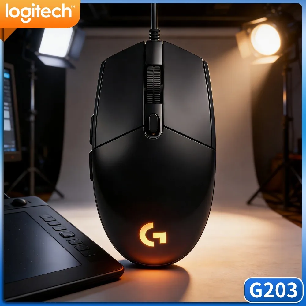 Logitech G203 Wired Gaming Mouse Multiple DPI Glowing RGB Durable USB Cord For Desktop Notebook Office Work