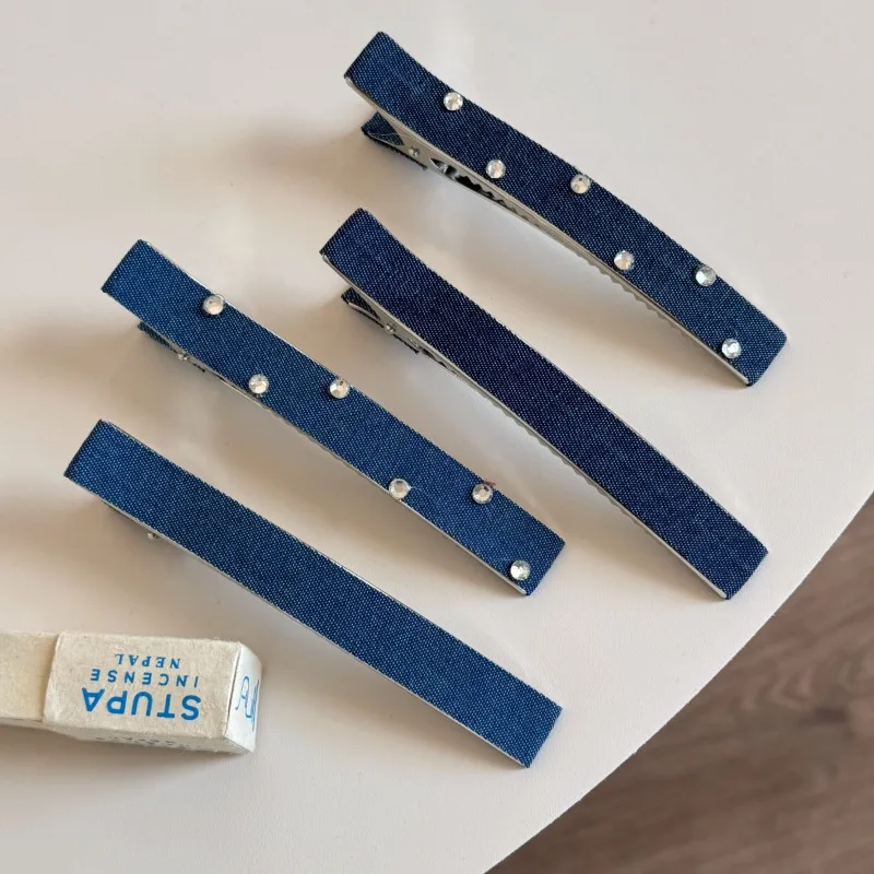 Retro Denim Duckbill Clip Barrettes Casual Comfy Bangs Side Hairpin Elegant Headwear Accessories