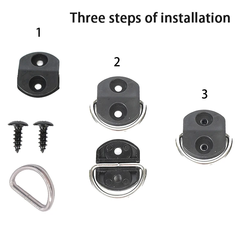 4Set Cargo Net Floor Hook Accessories Car Rear Trunk Boot Cargo Floor Net Tie Down Hook Ring Hanging Flat Screen Net Fixing Kit