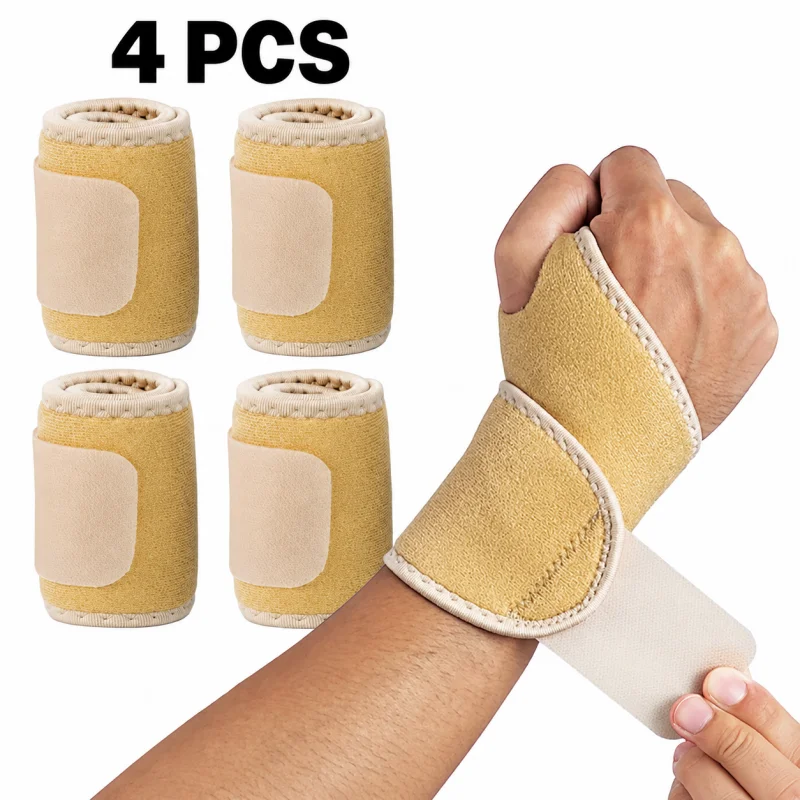 4PCS Wrist Brace Wrist Wraps for Carpal Tunnel Arthritis Tendonitis Sprains Pain Relief, Adjustable Wrist Compression Straps