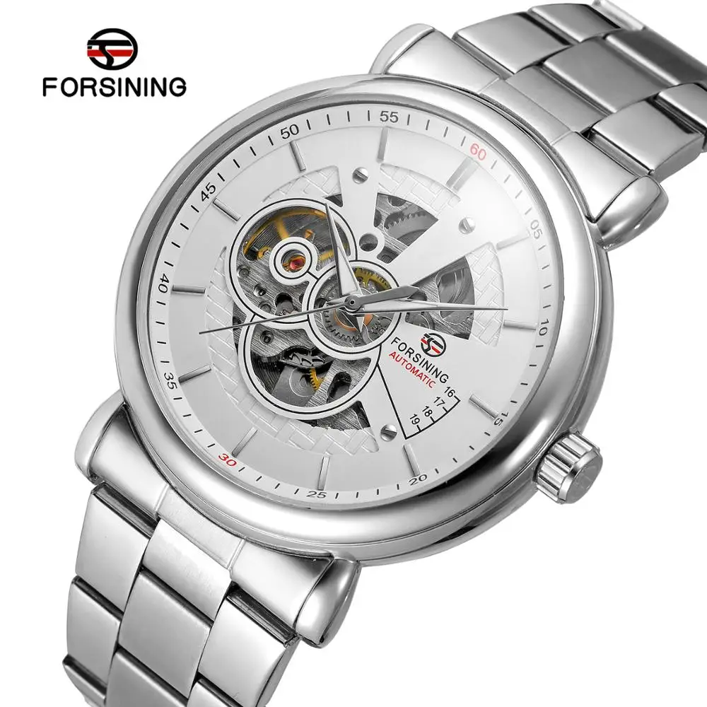 

2024 Hot Sale Luxury FORSINING Automatic Self Wind Mechanical Skeleton Men's Watches Relojes Hombre Stainless Steel Strap Watch