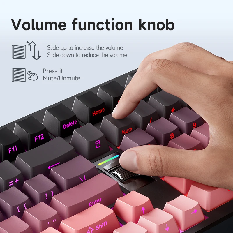 MCHOSE G98V2 Teclado mecánico de tres modos 98% Junta de oficina para juegos montada RGB retroiluminado 2,4 GHz/BT/con cable triodo intercambiable en caliente