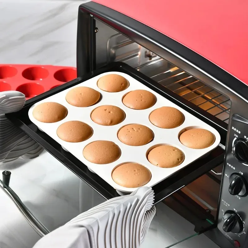 12Holes Silicone Baking Mold for Baking 3D Bakeware Chocolate Round Sphere Mold Cupcake Pan Cake DIY Muffin Kitchen Tools