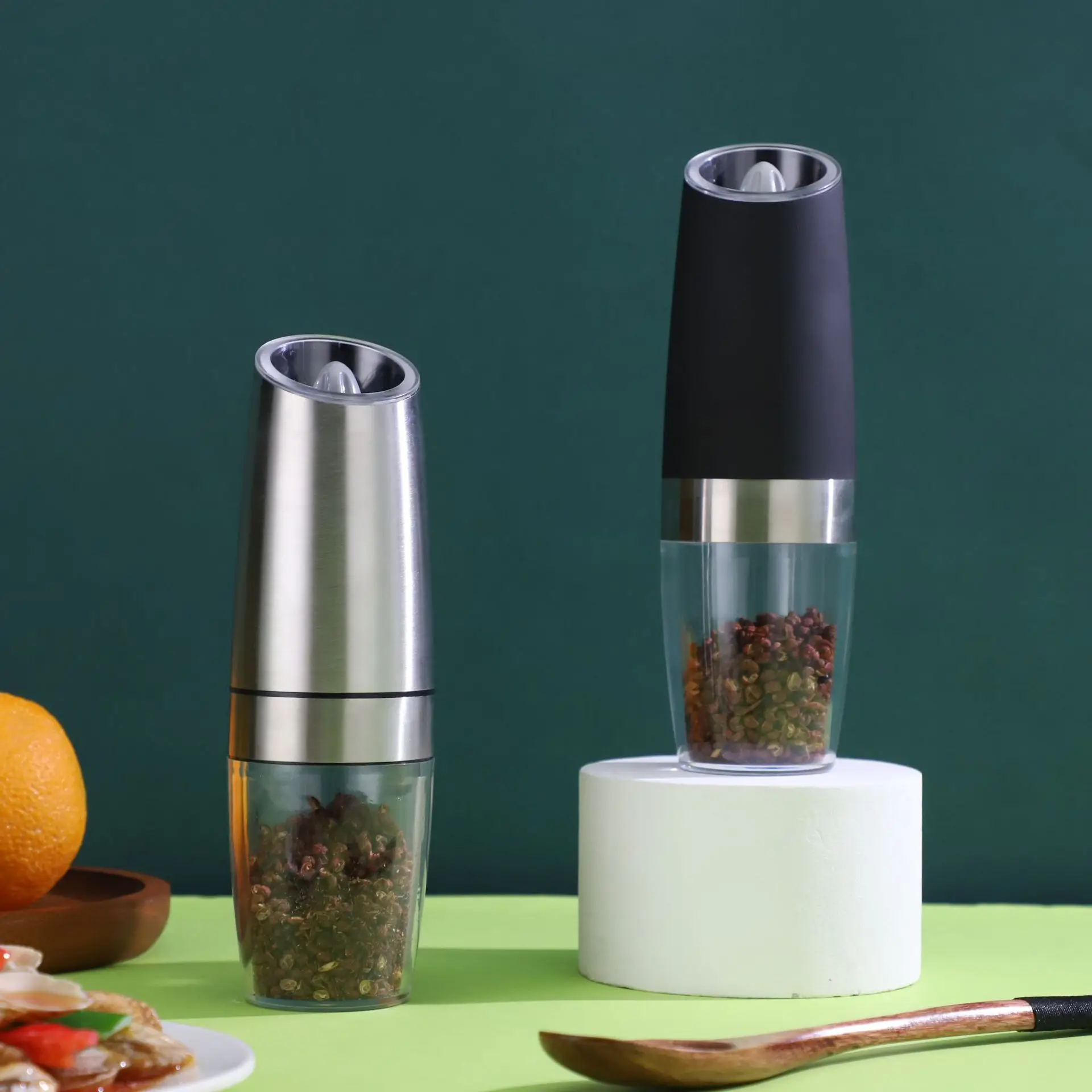 

Induction Pepper inder avi Sensor Salt inder Stainl Steel Nordic Sle Retro Vintage Kitchen Storage Cont...