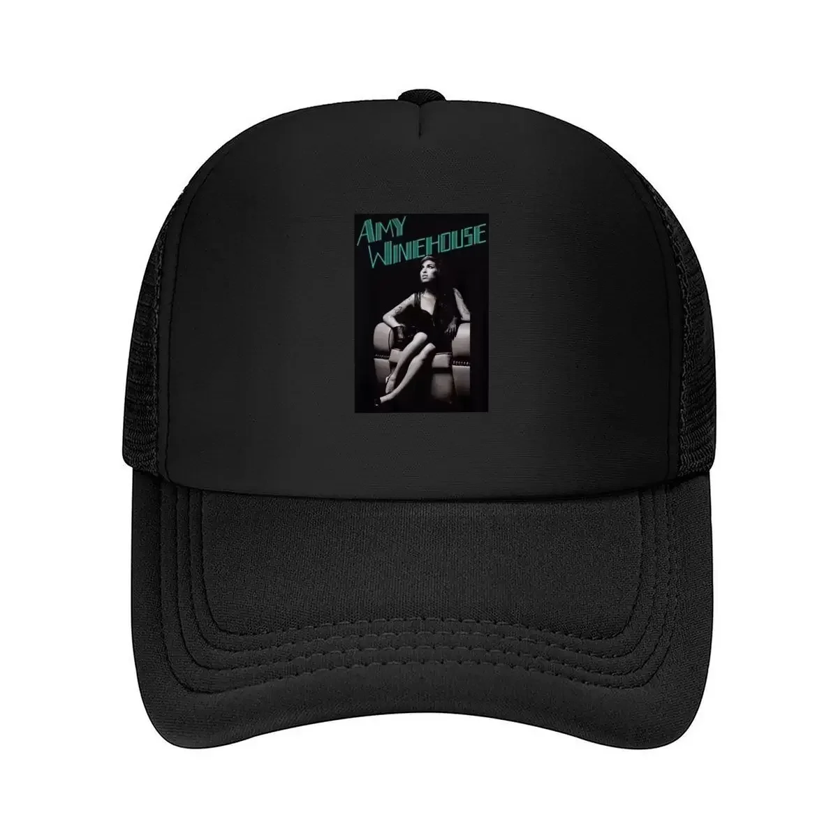 Monochrome Portrait of Amy Winehouse Mesh Baseball Cap