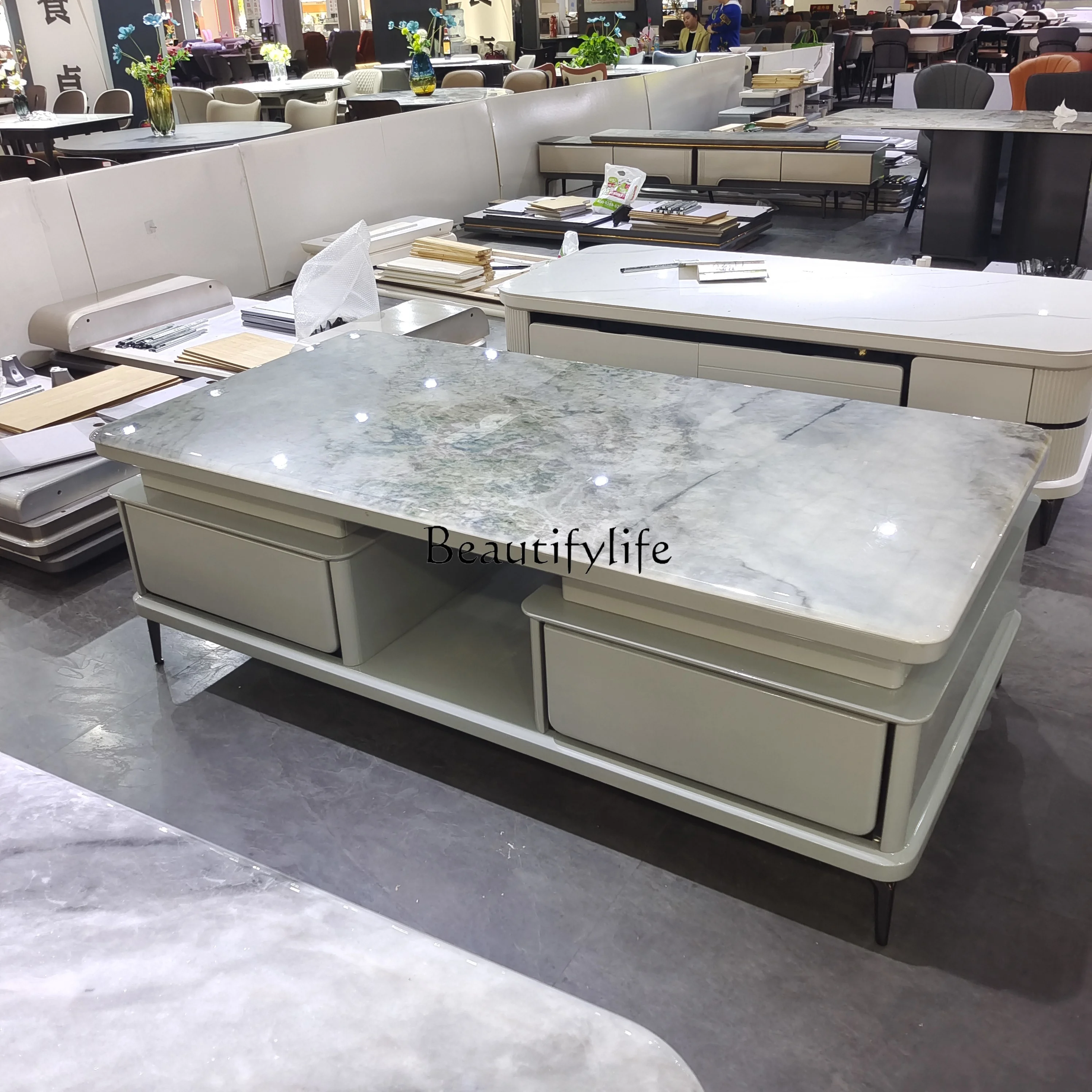 

Microcrystalline stone countertop coffee table, villa large living room