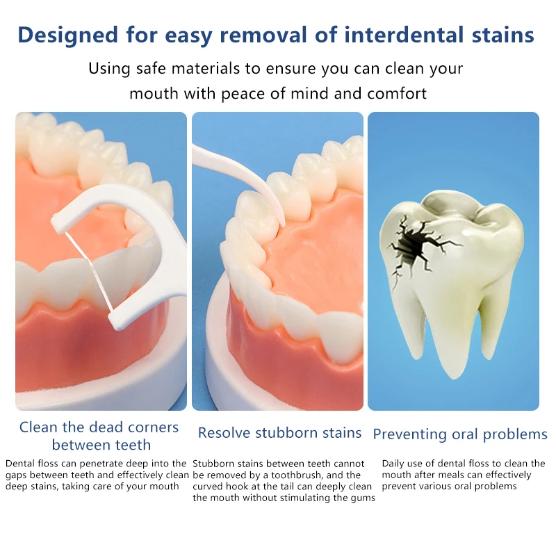 ไหมขัดฟันสำหรับผู้ใหญ่150/300/600ชิ้นไหมขัดฟันไหมขัดฟันแบบพกพาชุดที่ใช้ในบ้านไหมขัดฟัน