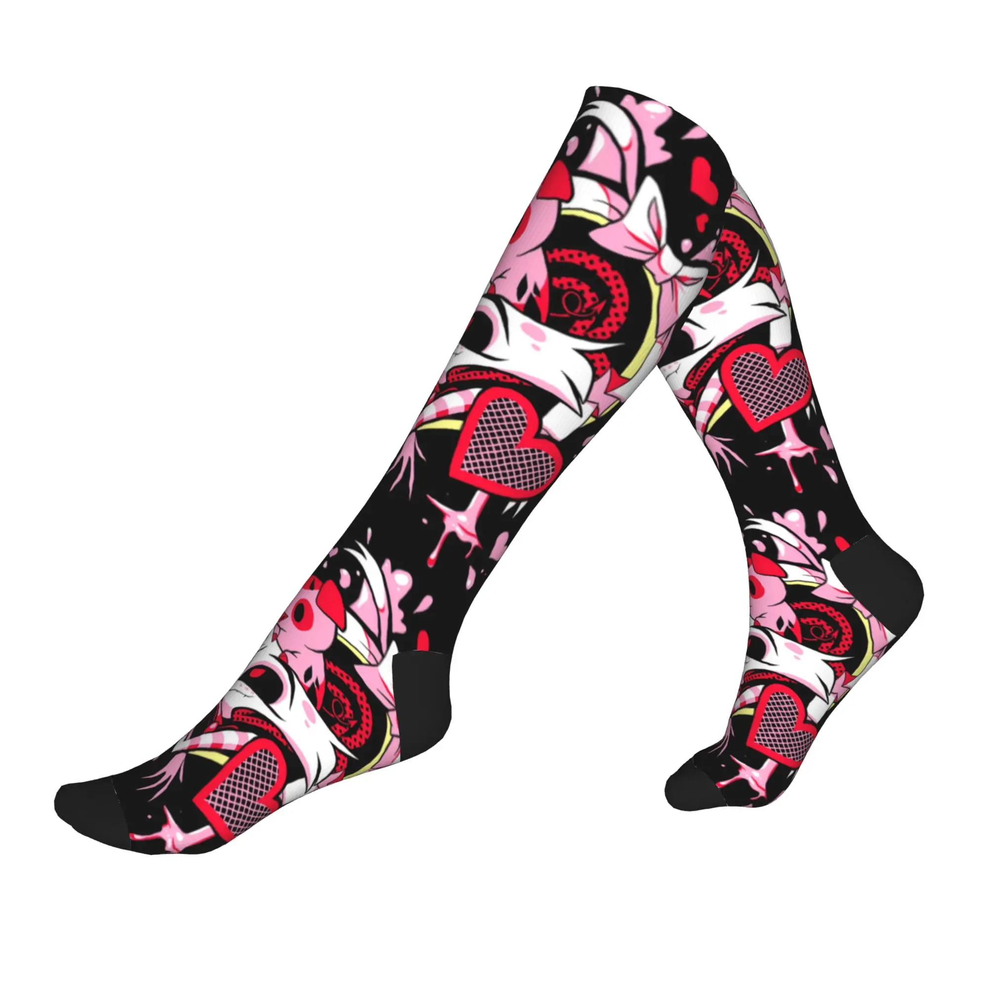 

Harajuku Hazbins Anime Animation Hotel Angel Dust Socks Women Men Warm 3D Printing Football Sports Sports Compression Socks