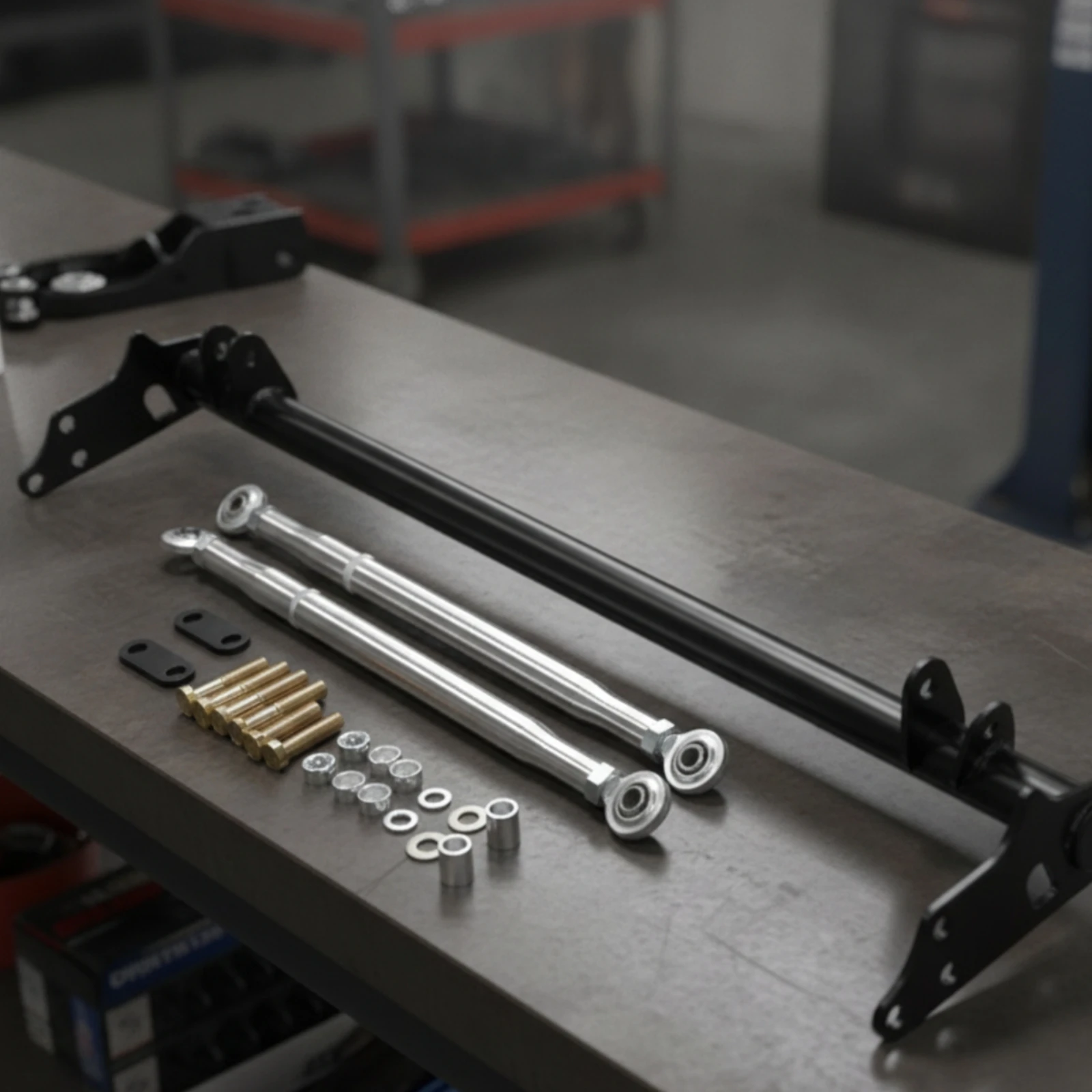 Heavy Duty Traction Bar with Control Rods Front Chassis Brace Kit for Civic 1988 1991 Two Door Car Tuning