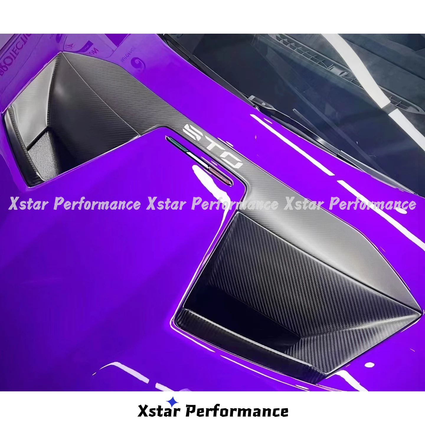 Xstar-rejillas de ventilación para Lamborghini huracán STO, cubierta de fibra de carbono seco, estilo Lamborghini