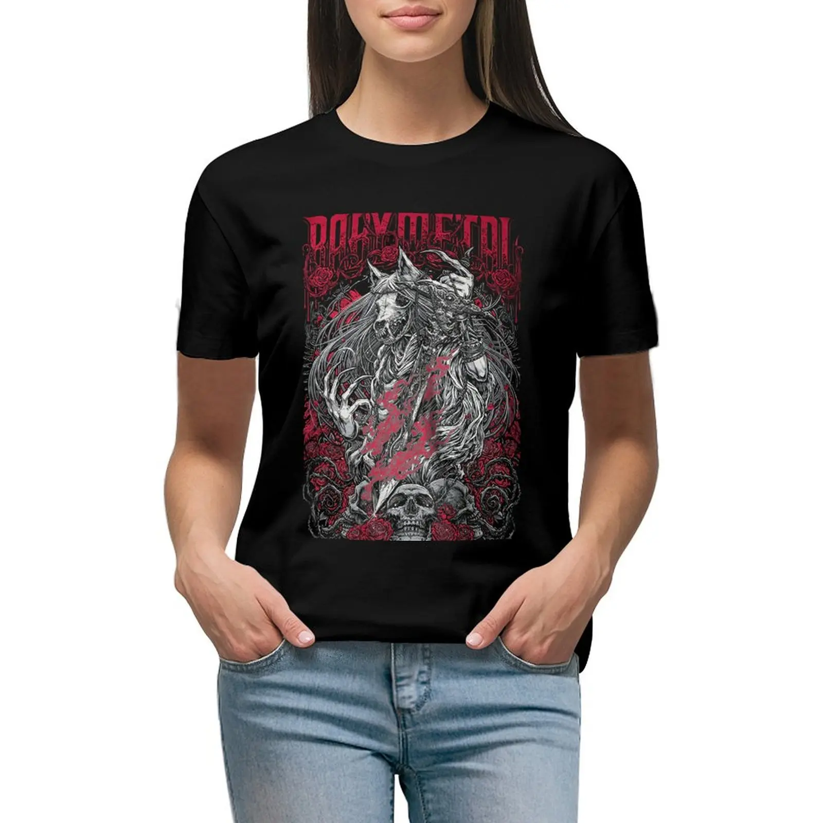 

Футболка Babymetal Rosewolf, женская одежда, блузка, футболки, модная женская блузка 2024