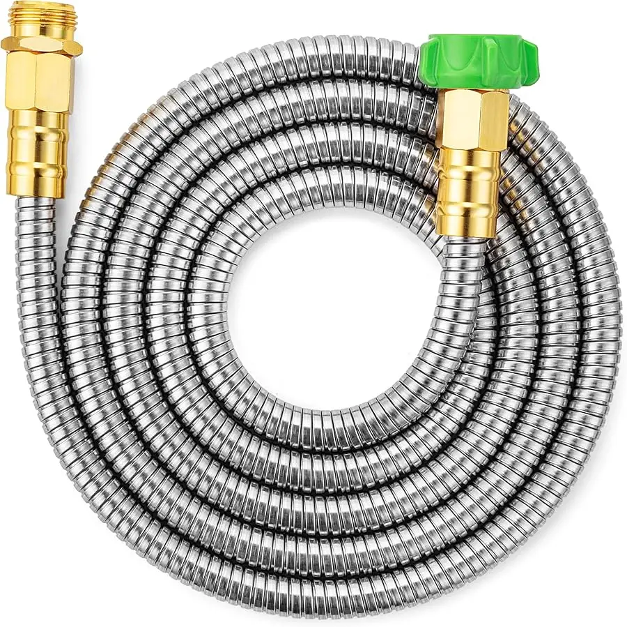 

- Stainless Steel Metal Hose, 8 Feet, No Kink, Garden Hose Metal