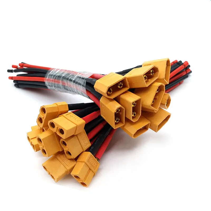 XT60 Male  Female 150mm 3135#14AWG Wire Red Black Double Cables Converter wires Yellow Connector