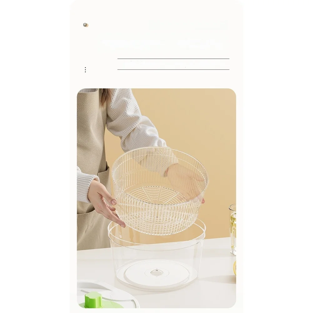 Stackable Kitchen Drain Basket with Vegetable Dehydrator Functionality and 10 Second Centrifugal Drying Performance