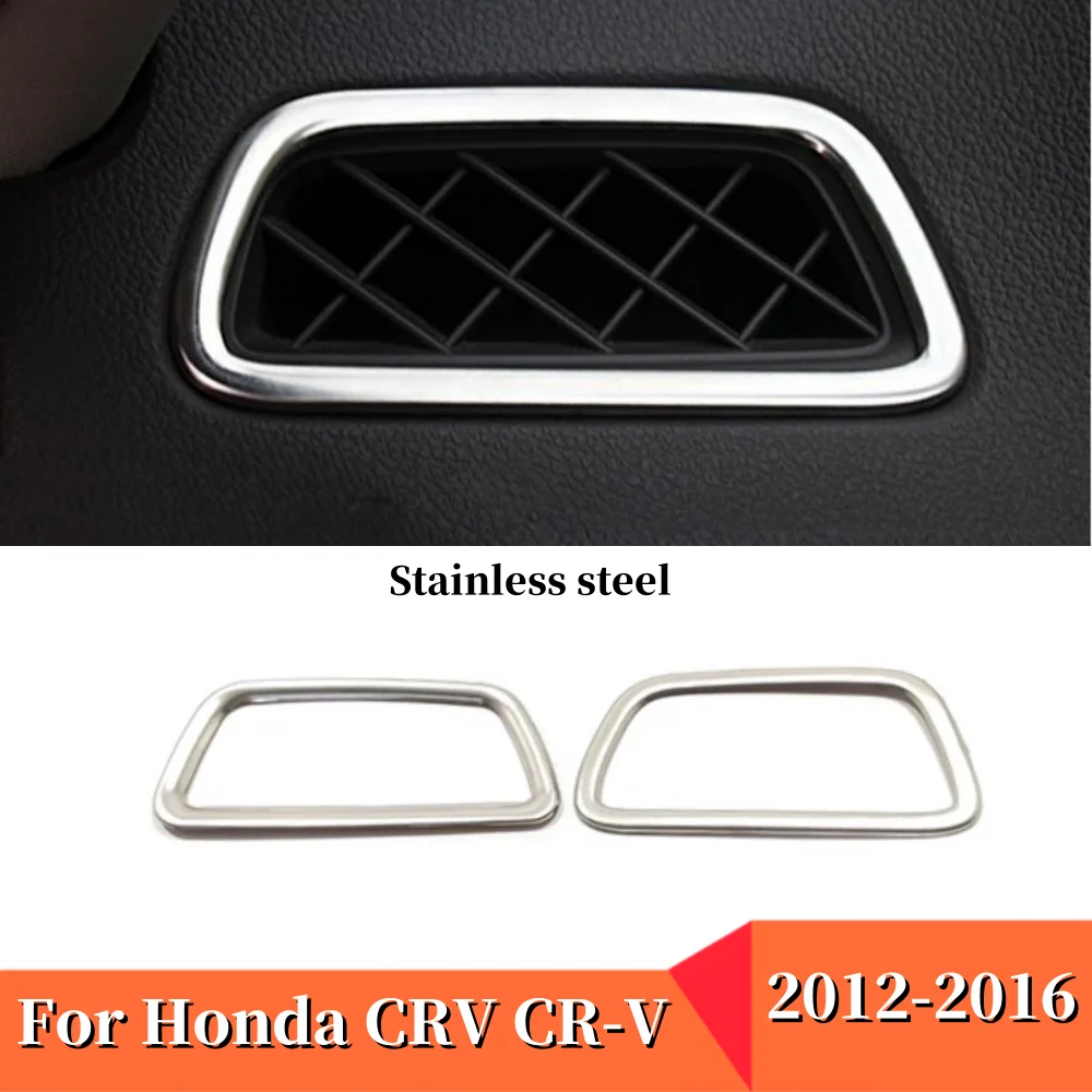 

Car Styling Body Garnish Trim stainless steel Front Upper Air Condition Outlet Vent 2pcs For Honda CRV CR-V 2012-2014 2015 2016