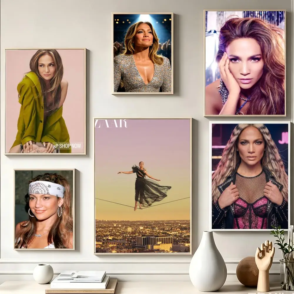 Jennifer Lopez JLo Bronx Queen Pop Icon Painting Calligraphy Mid-century wall Bathroom moisture-proof Textured replica