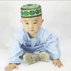 Baby Boy Muslim Arabic Islamic Hat Children Saudi Arabia Thobe Robes Kid Musulman Kaftan Cosplay hat