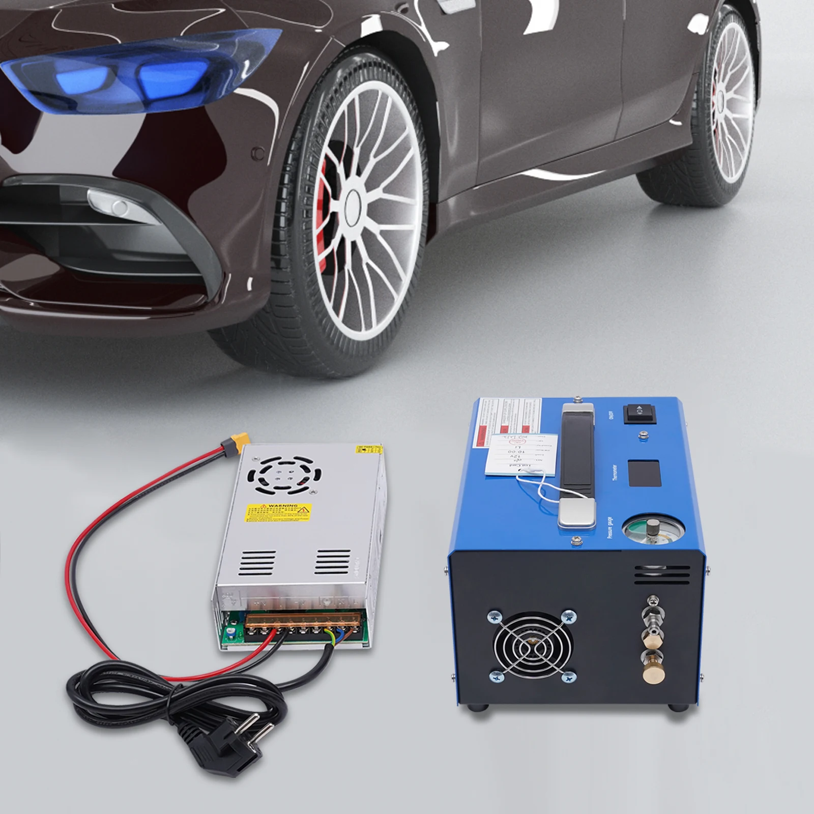 

30MPA 12V PCP Воздушный компрессор 110/220V Воздушный насос высокого давления с трансформатором Автоматическая остановка Легкий корпус без масла/без воды