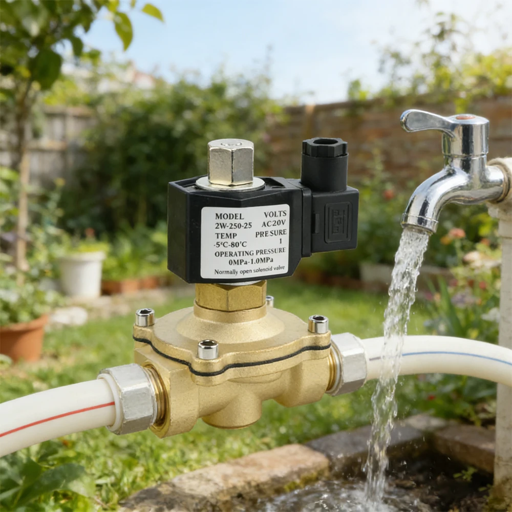 

Электрический соленоидный клапан нормально открытого типа из латуни 1/2" 3/4" 1" DN15 DN20 DN25 с уплотнением FKM для воды, масла, воздуха, газа 24В 12В 220В 110В